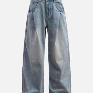 Concert Outfit Washed Distressed Double Pleat Jeans