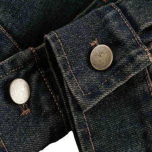 Concert Outfit Washed Distressed Multi-Pocket Denim Jacket