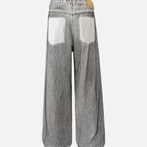 Concert Outfit Washed Distressed Multi-Pocket Ripped Jeans