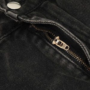 Concert Outfit Washed Distressed Multi-Pocket Straight Cargo Jeans