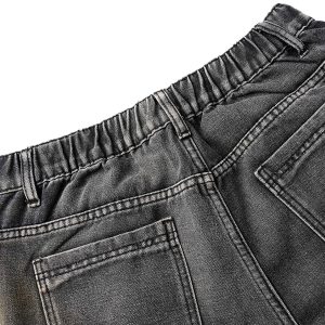 Concert Outfit Washed Distressed Pleated Cargo Jeans