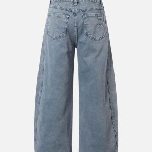 Concert Outfit Washed Distressed Ripped Barrel Jeans