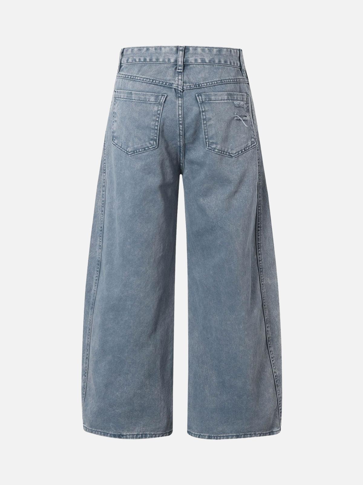 Concert Outfit Washed Distressed Ripped Barrel Jeans Concert Outfit Washed Distressed Ripped Barrel Jeans