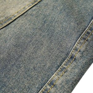 Concert Outfit Washed Distressed Split Drawstring Barrel Jeans