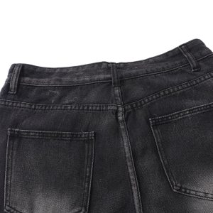 Concert Outfit Washed Distressed Straight Jeans