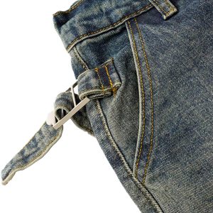 Concert Outfit Washed Distressed Waistband Straight Jeans
