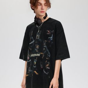 Concert Outfit Washed Doberman Graphic Tee