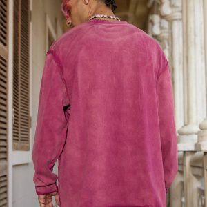 Concert Outfit Washed Edge Long Sleeve T-Shirt