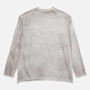 Concert Outfit Washed Edge Long Sleeve T-Shirt