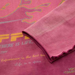 Concert Outfit Washed Edge Long Sleeve T-Shirt