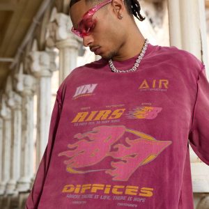 Concert Outfit Washed Edge Long Sleeve T-Shirt