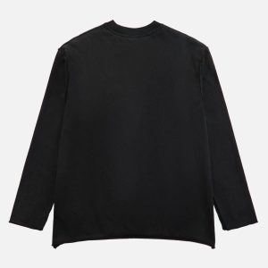 Concert Outfit Washed Edge Long Sleeve T-Shirt