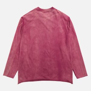 Concert Outfit Washed Edge Long Sleeve T-Shirt