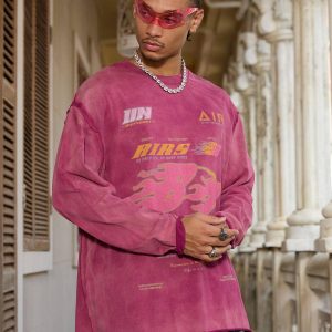 Concert Outfit Washed Edge Long Sleeve T-Shirt