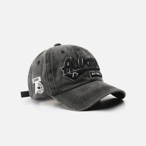 Concert Outfit Washed Embroidered Letter Baseball Cap
