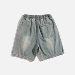 Concert Outfit Washed Embroidery Jorts