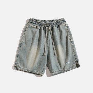 Concert Outfit Washed Embroidery Jorts