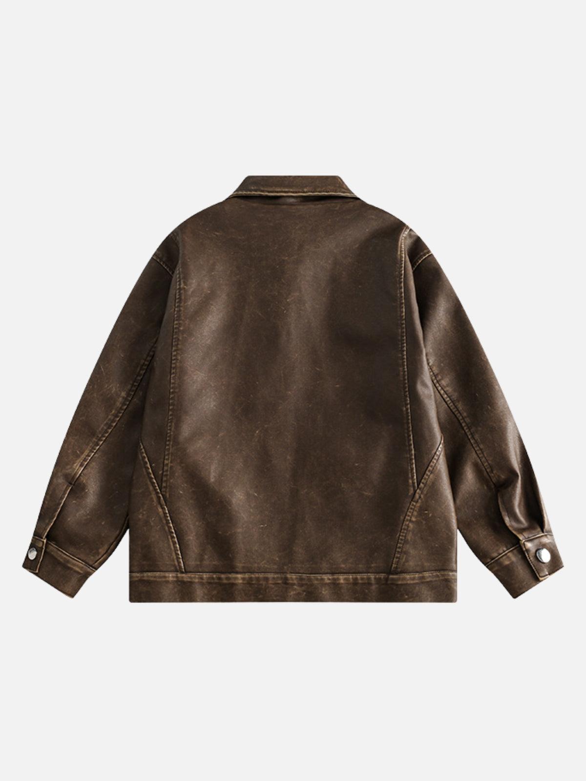 Concert Outfit Washed Faux Leather Jacket Concert Outfit Washed Faux Leather Jacket