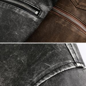 Concert Outfit Washed Faux Leather Jacket