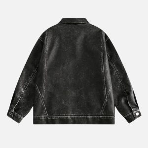 Concert Outfit Washed Faux Leather Jacket