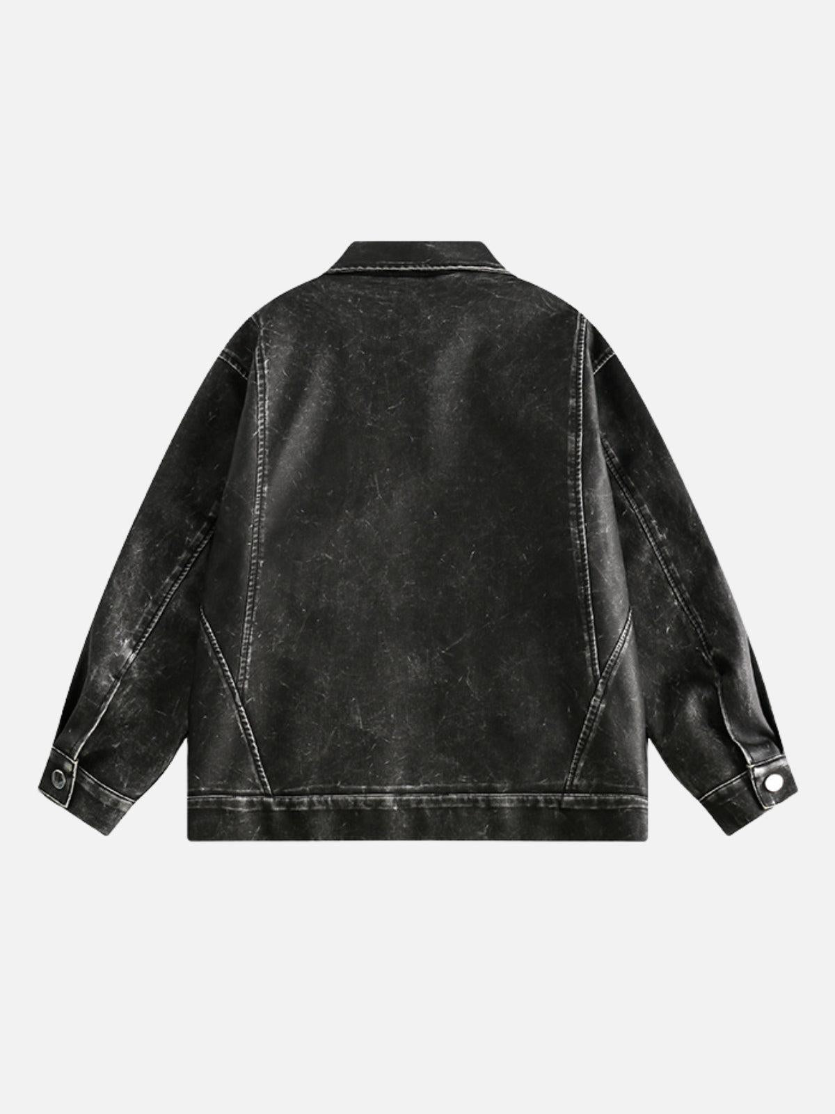 Concert Outfit Washed Faux Leather Jacket Concert Outfit Washed Faux Leather Jacket