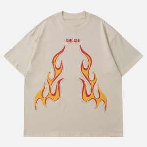 Concert Outfit Washed Flame Print Tee