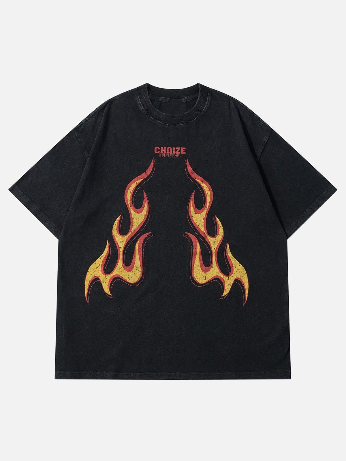 Concert Outfit Washed Flame Print Tee Concert Outfit Washed Flame Print Tee