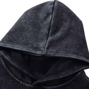 Concert Outfit Washed Flame Printed Fleece Hoodie