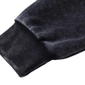 Concert Outfit Washed Flame Printed Fleece Hoodie