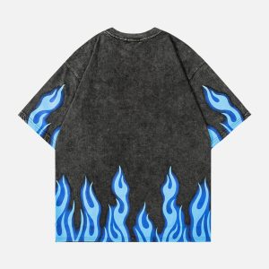 Concert Outfit Washed Flame Printed Tee