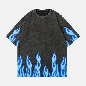 Concert Outfit Washed Flame Printed Tee