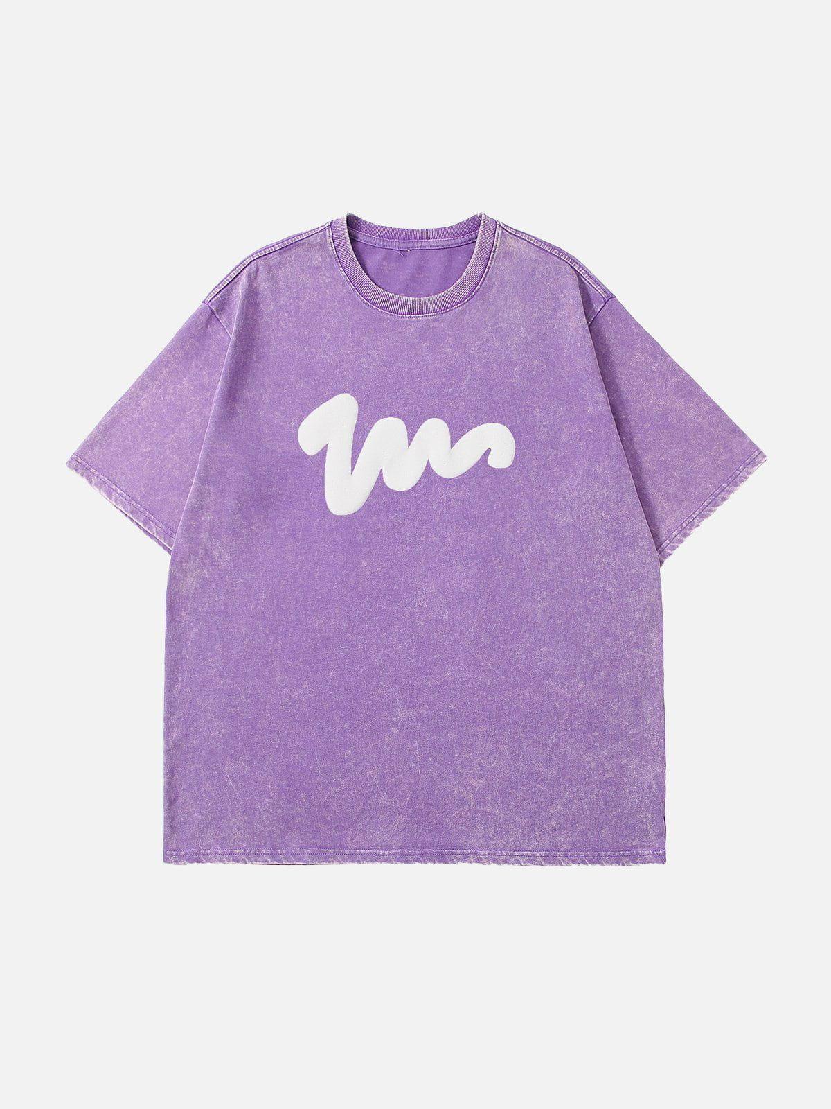 Concert Outfit Washed Graffiti Print Tee Concert Outfit Washed Graffiti Print Tee