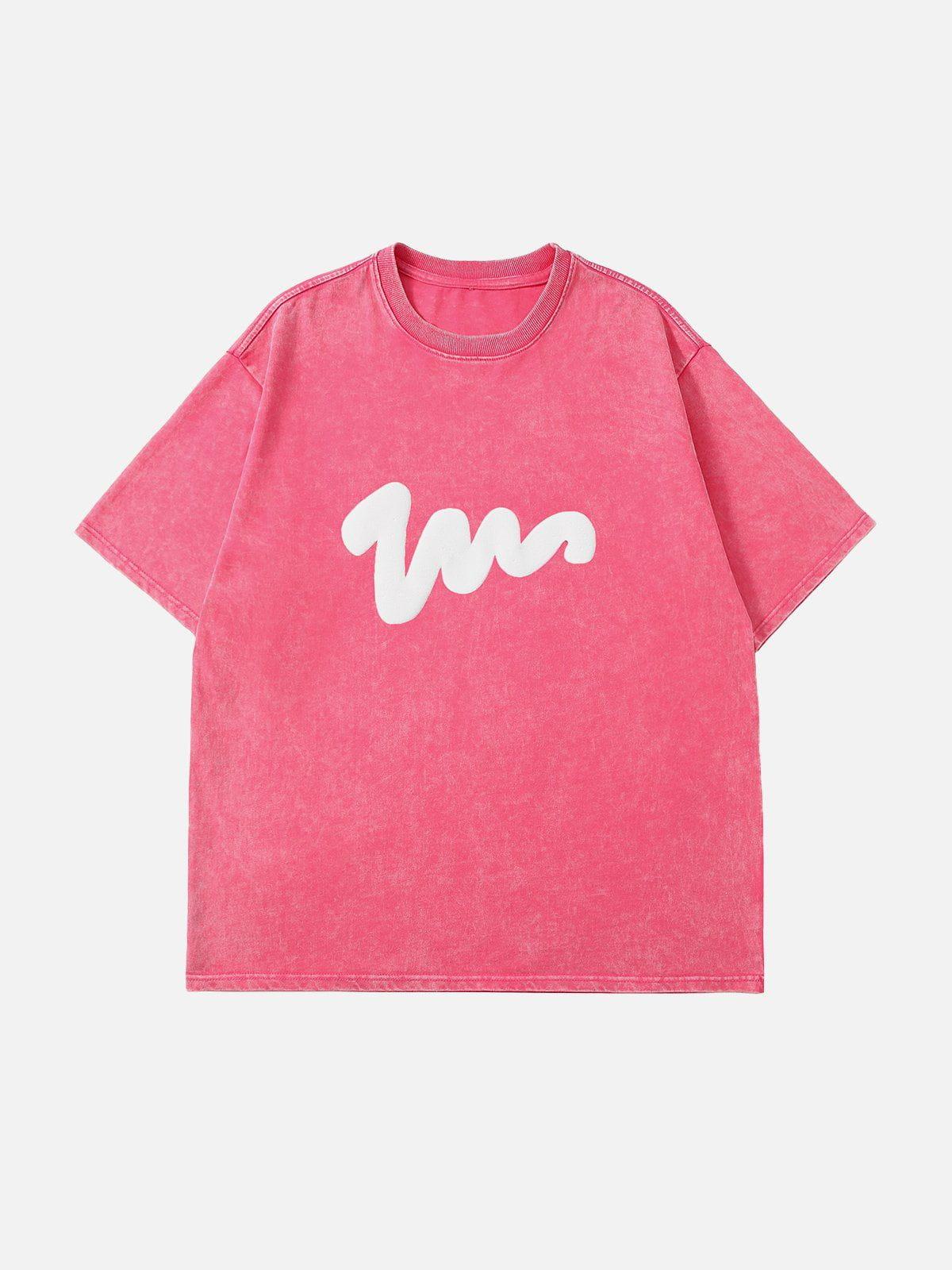 Concert Outfit Washed Graffiti Print Tee Concert Outfit Washed Graffiti Print Tee