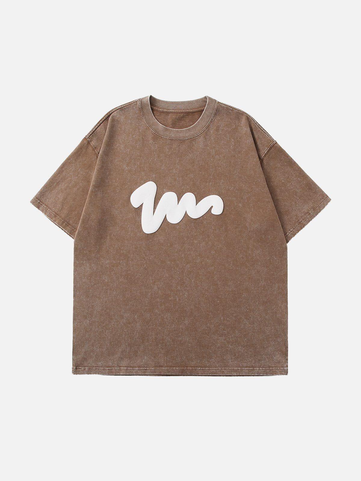 Concert Outfit Washed Graffiti Print Tee Concert Outfit Washed Graffiti Print Tee