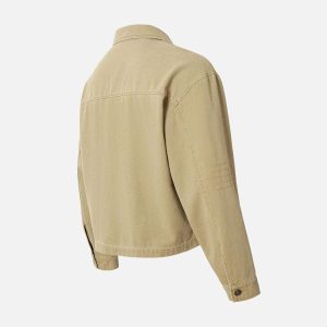 Concert Outfit Washed Graffiti Zip Up Workwear Jacket