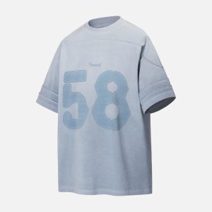 Concert Outfit Washed Jersey Welt Stitching T-Shirt