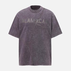 Concert Outfit Washed Lightning Oversized T-Shirt