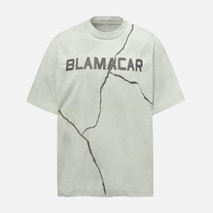 Concert Outfit Washed Lightning Oversized T-Shirt