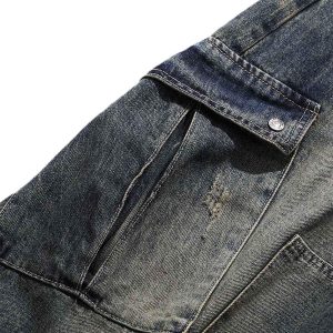 Concert Outfit Washed Multi-Pocket Baggy Barrel Cargo Jeans