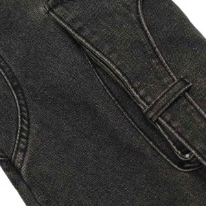 Concert Outfit Washed Multi-Pocket Bootcut Jeans