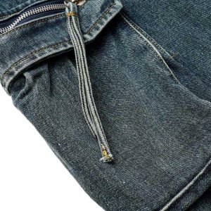 Concert Outfit Washed Multi-Pocket Denim Cargo Jorts
