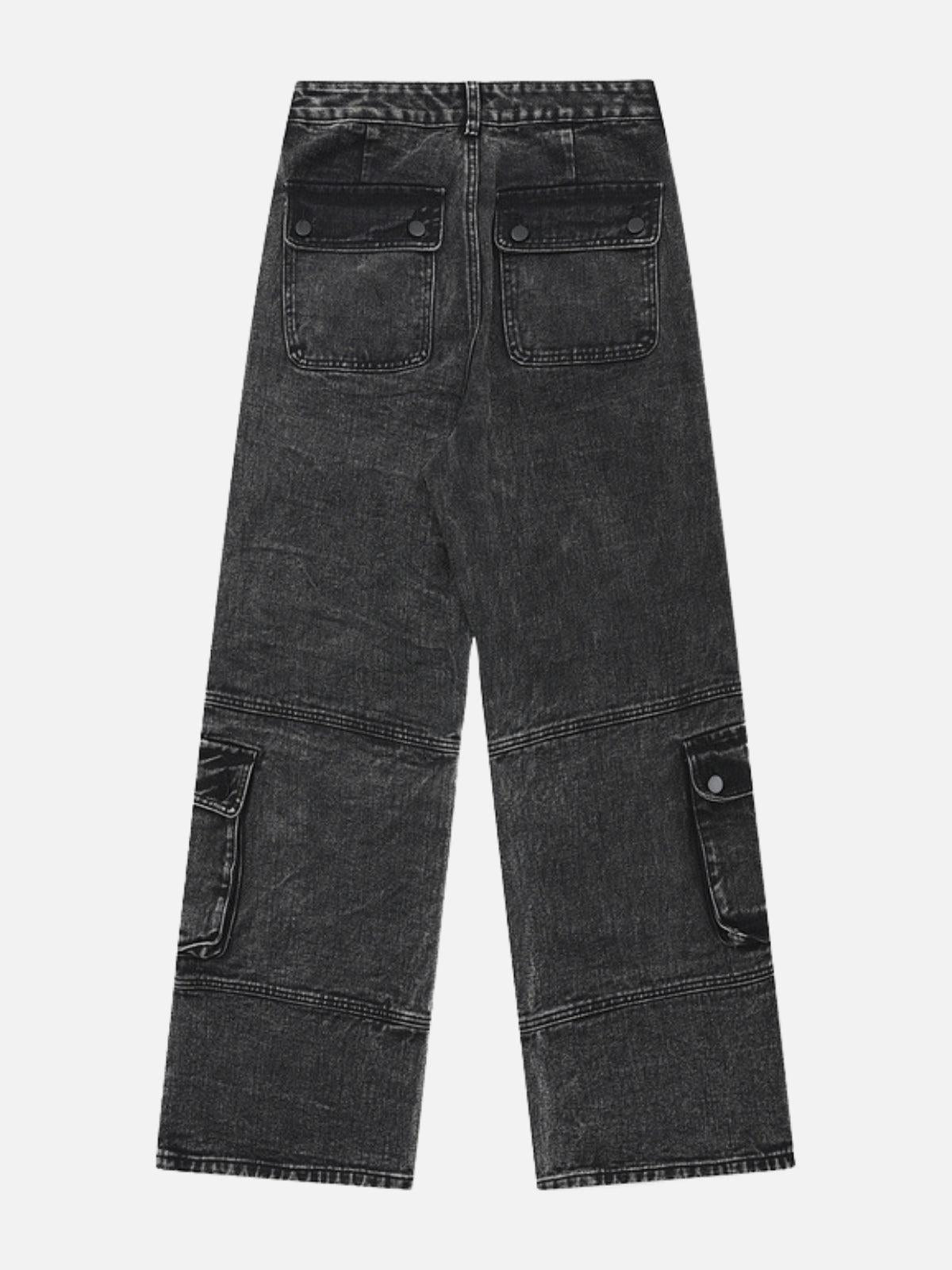 Concert Outfit Washed Multi Pocket Jeans Concert Outfit Washed Multi Pocket Jeans