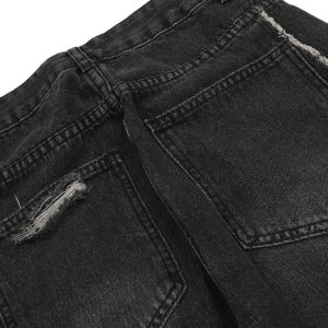 Concert Outfit Washed Multi-Pocket Work Cargo Jeans