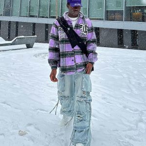 Concert Outfit Washed Multi-Pocket Work Cargo Jeans