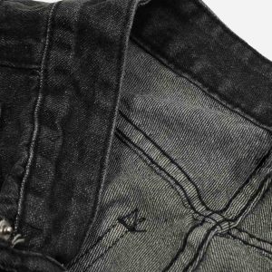 Concert Outfit Washed Multi-Pocket Work Jeans