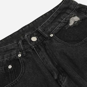 Concert Outfit Washed Multi-Pocket Work Jeans