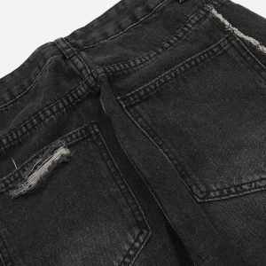 Concert Outfit Washed Multi-Pocket Work Jeans