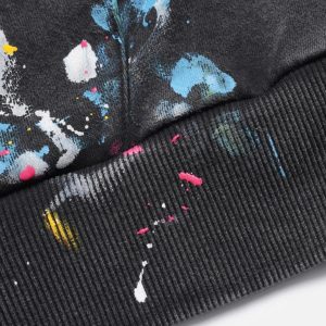 Concert Outfit Washed Paint Splash Hoodie