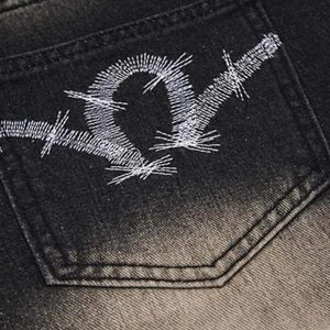 Concert Outfit Washed Panel Camouflage Jeans