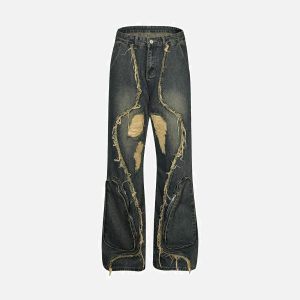 Concert Outfit Washed Paneled Jeans